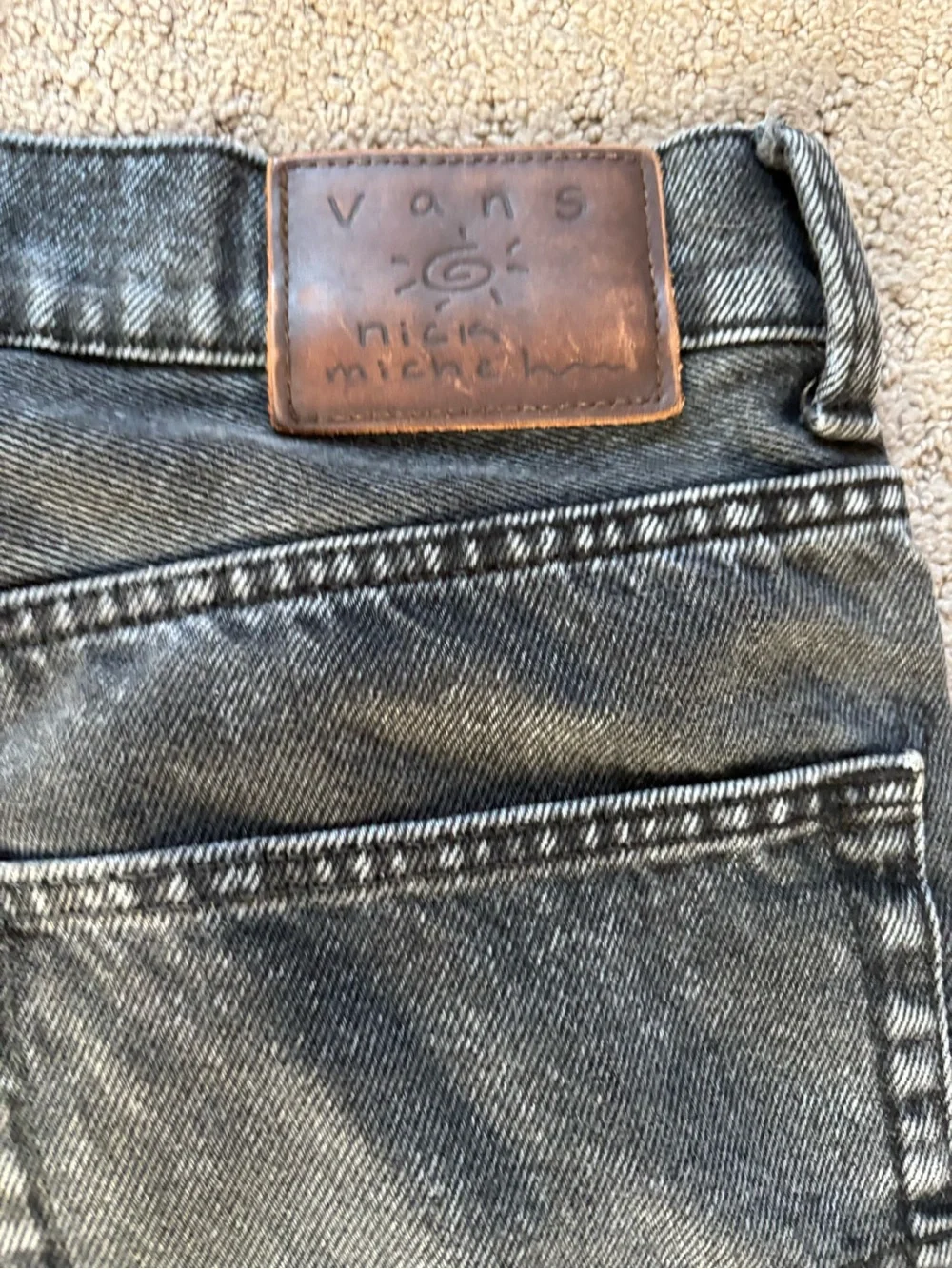 Vans Men's Washed Black Relaxed Jeans